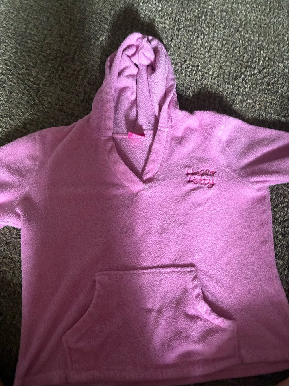 scunci Bright Pink Hooded Terry Short-Sleeve Lounge Topp